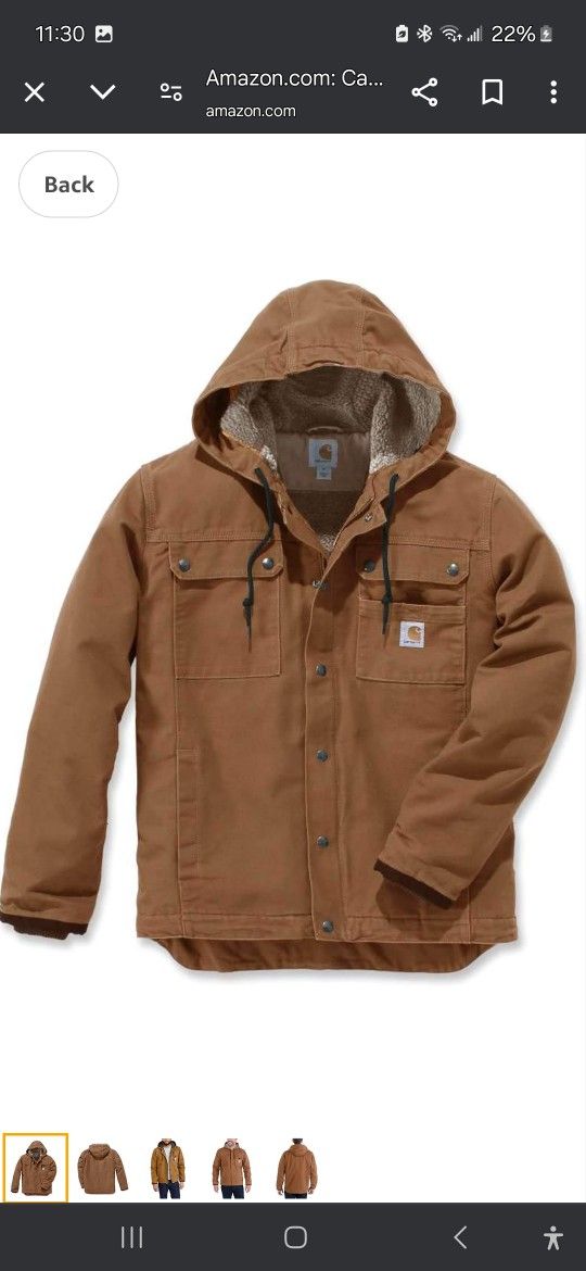 Carhartt Men's Sherpa-Lined Utility Jacket - Relaxed Fit - Washed Duck