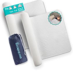 Hiccapop [2-Pack Inflatable Bed Rail for Toddlers | Portable, Blow-up Bed Bumper for King, Queen, Full, with Non-Slip Machine-Washable Cover | Travel 