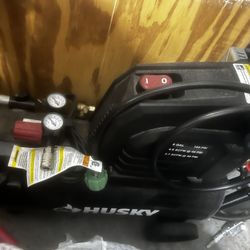 Husky Air Compressor With Hose And Attachments 