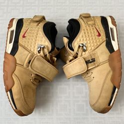 NIKE AIR TRAINER SZ 9 VICTOR CRUZ PREMIUM HAYSTACK BROWN "WHEAT" 