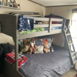 Twin Over Full Bunk Bed No Mattress 