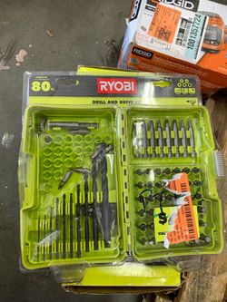 Ryobi Drill and Drive Kit 80 pc