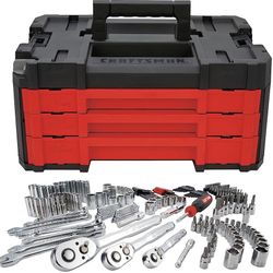 Craftsman Mechanic Tool Set, 230 Piece with 3 Drawers, Sockets, Extension Bars, Wrenches, Hex Keys, and More (CMMT45305)