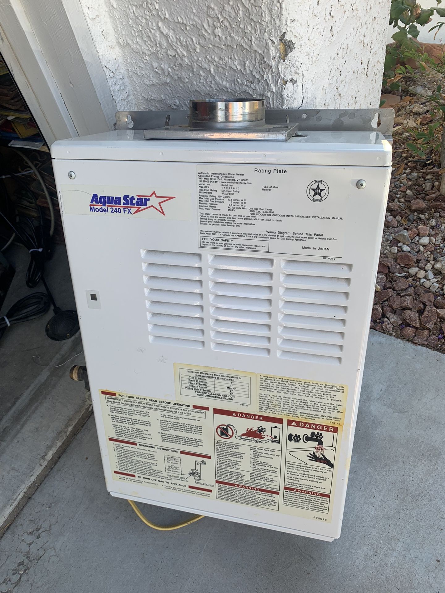 Bosch Aqua Star 240 FX Natural Gas Tankless Water Heater for Sale in Las  Vegas, NV - OfferUp
