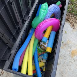 Lots Of Pool Toys. Noodles And Inner tubes For Kids 