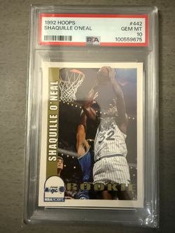 PSA 10 Shaquille O’Neal Rookie Card 1992 Hoops GEM MINT Lakers HOF