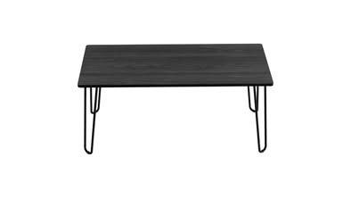 Mid Century Modern Black Coffee Table with Hairpin Legs