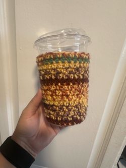Crochet coffee cozy