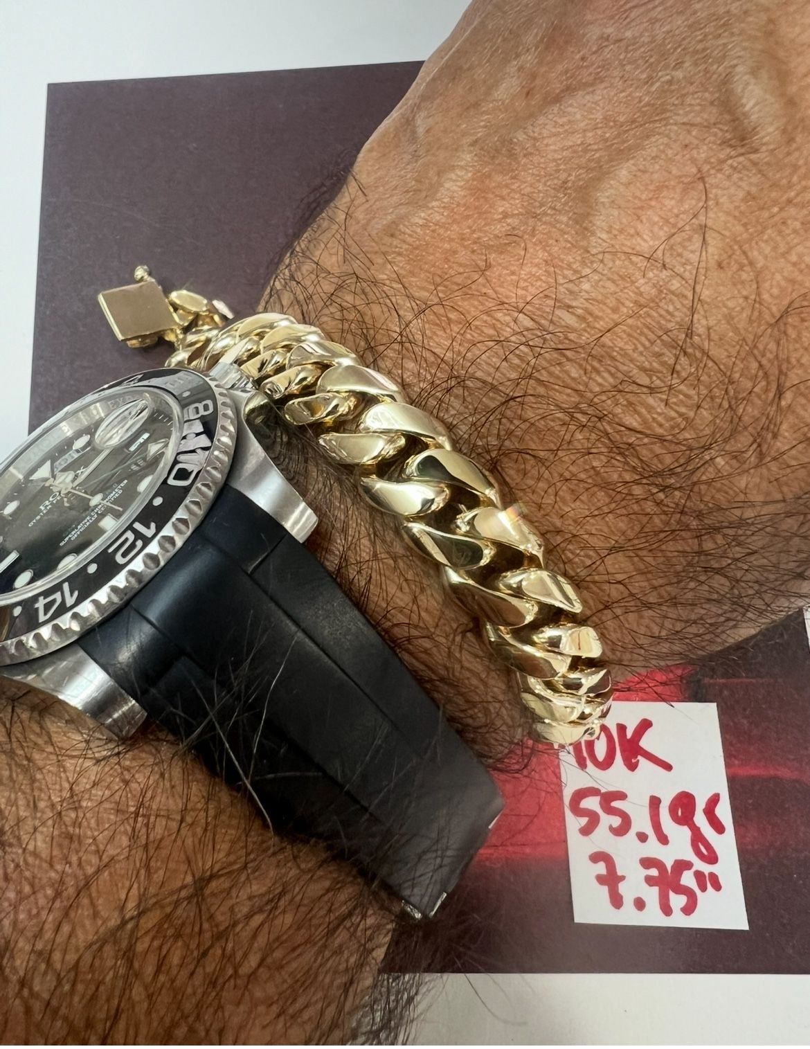 10K Solid Gold 🇨🇺 Links Bracelet For Wedding 55.1Gr 7.75 Inches Long 