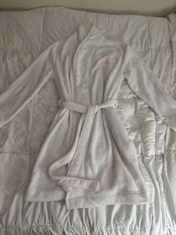 White Plush Bathrobe with Belt