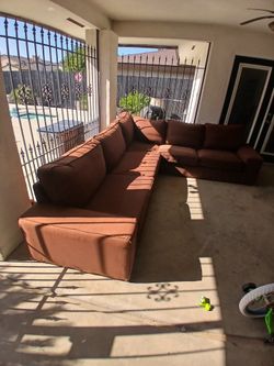 Brown sofas