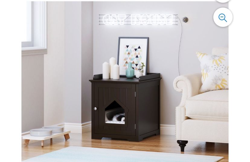 PAWLAND Cat Litter Box Enclosure Side Table (Espresso)
