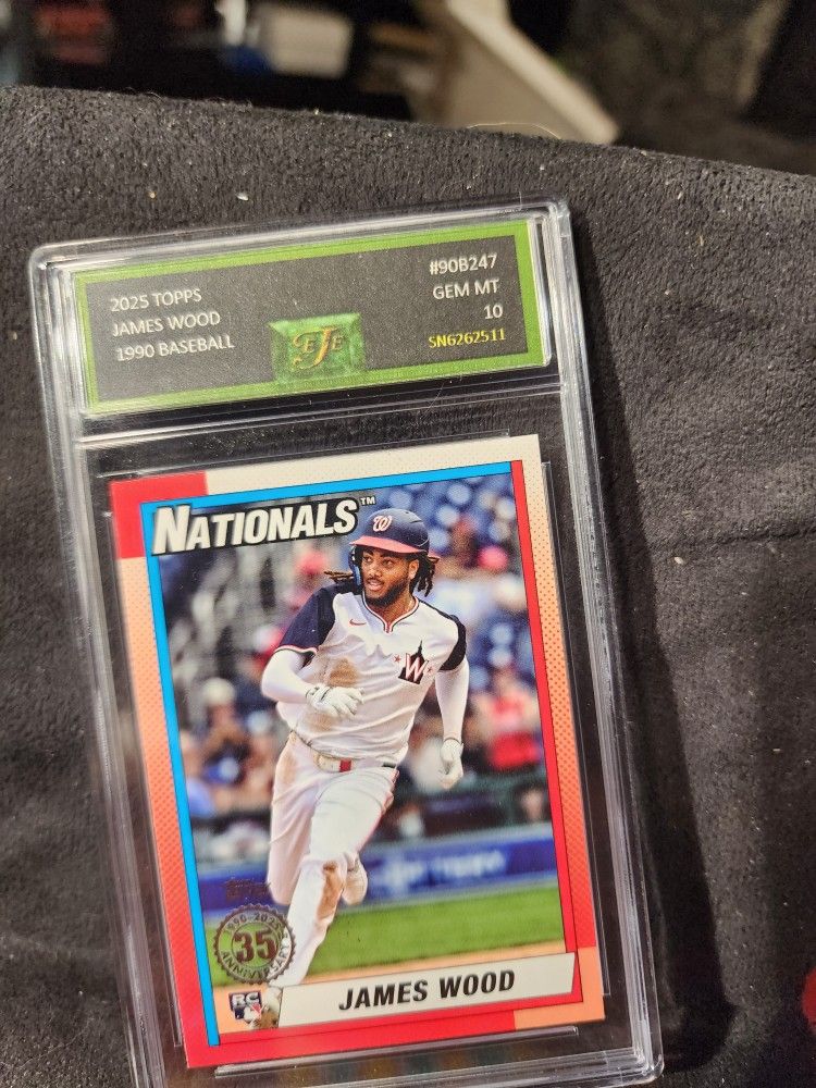 2025 Topps Series 2 JAMES WOOD RC 1990 Topps #90B2-47 Washington National EJE 10