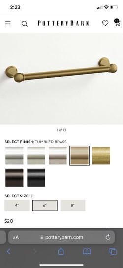 14 Pottery barn Sussex 6” Tumbled Brass Cabinet Pulls