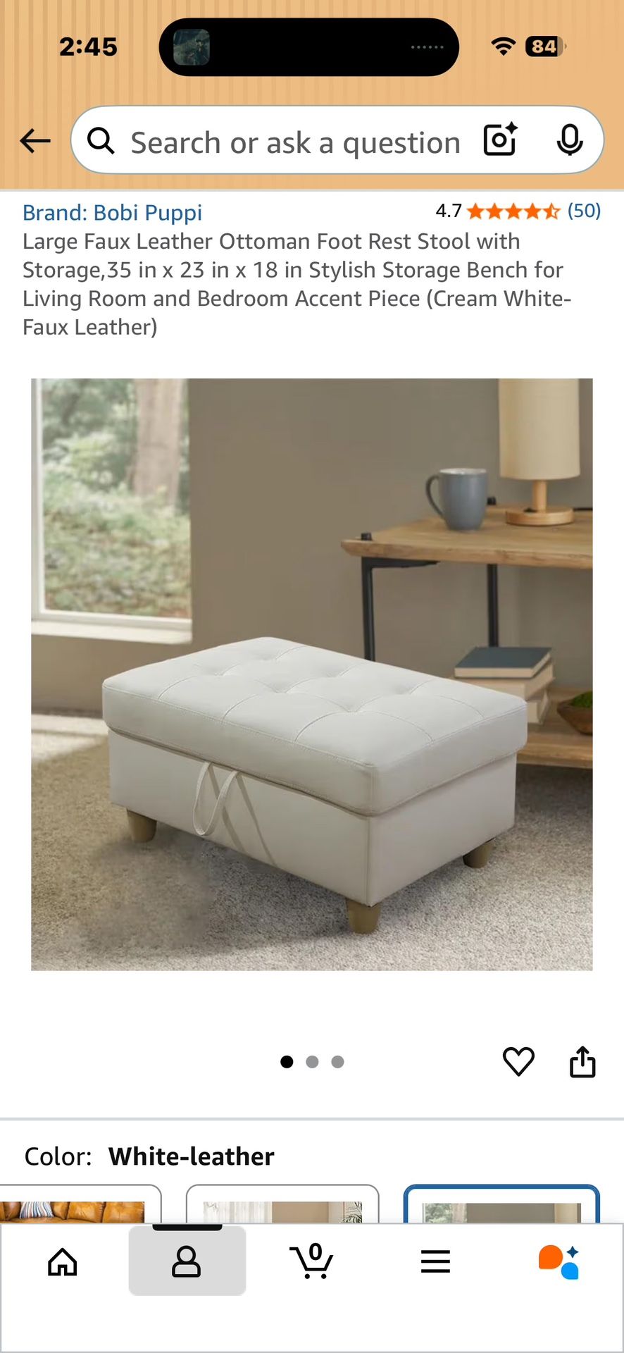 Cream Ottoman 