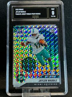 2021 Mosaic 💥 Jaylen Waddle 💥 NFL Debut Mosaic Prizm Rookie GMA 9 Mint 💎 - Miami Dolphins