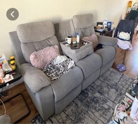 Gray Reclining Loveseat with Center Console