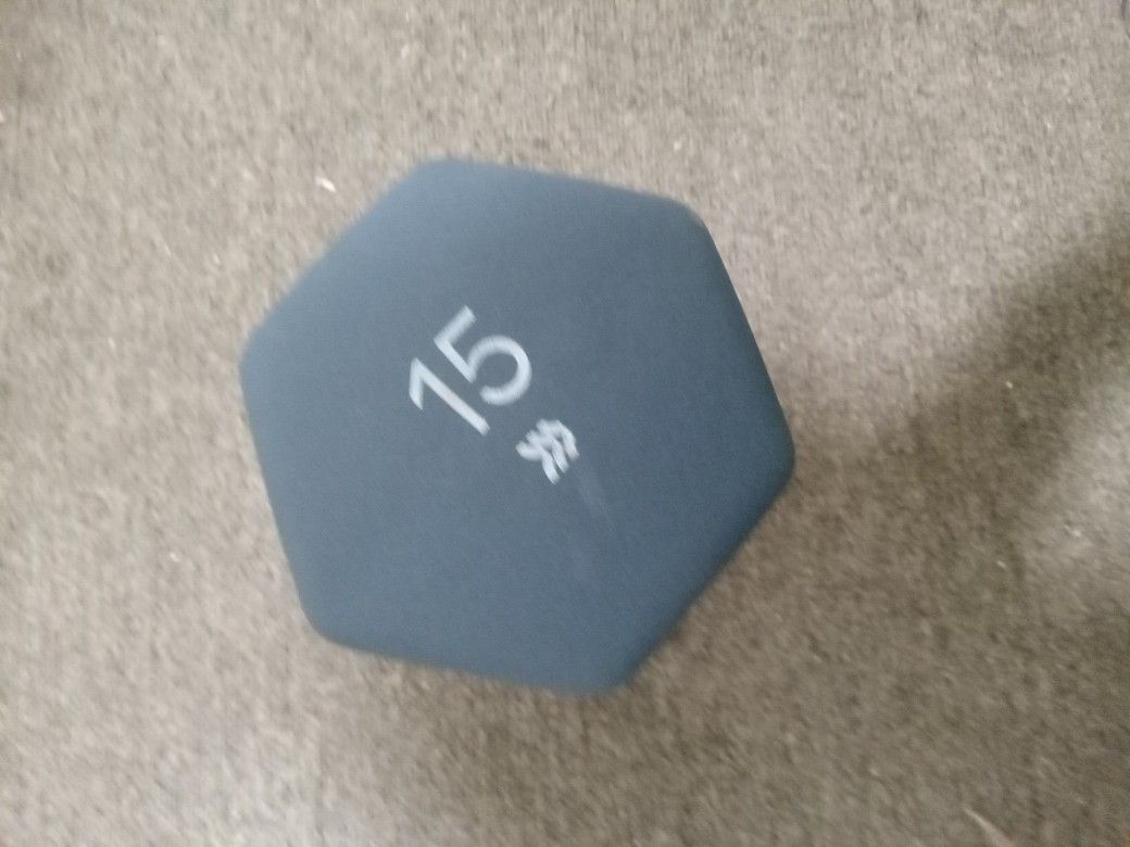 Selling fifteen pound dumbell Only one