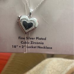 Silver Heart Locket Necklace 