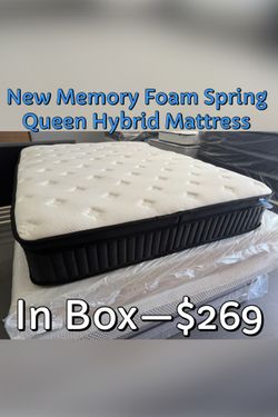 New Memory Foam Spring Queen Hybrid Mattress