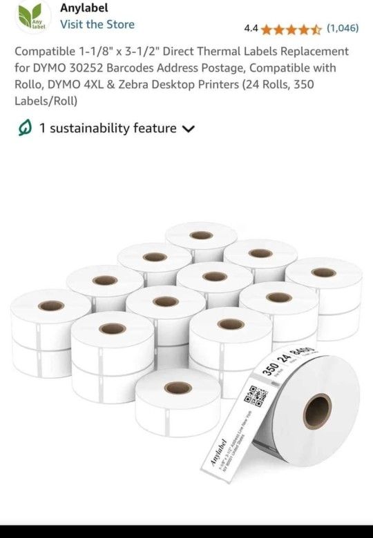 Dymo compatible thermal labels