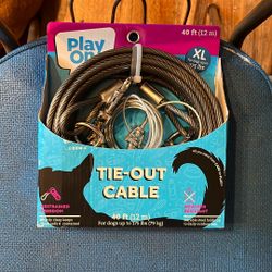 40 Ft Tie Out Cable Xl Dog Yard Lead Leash Cable