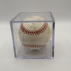 2008 Baltimore Orioles Team Autographed Baseball W/ Protective Display/Stand.