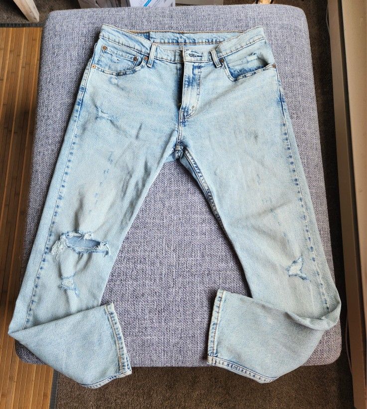 Levis 512 Slim Fit Blue Jeans Mens 32 X 30