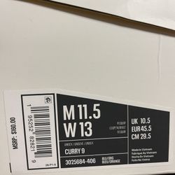 Curry 9 Size 11.5 used