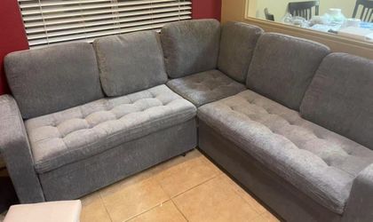 Gray Fabric Sectional Sofa
