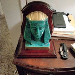 Antique Egyptian Revival Art Deco Statue Sculpture Bookends