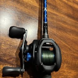 Custom fishing rod and shimano slx reel