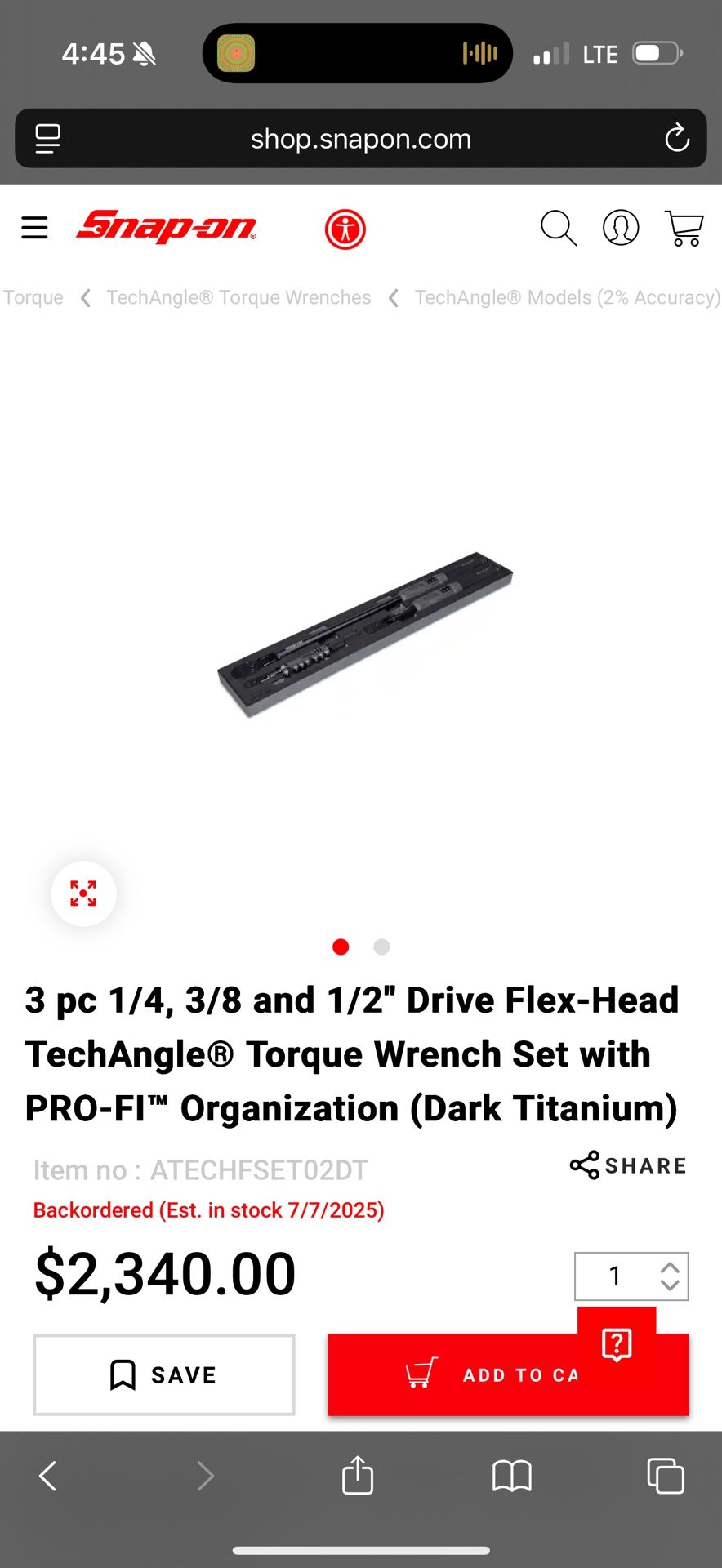 Snap-On Digital Torque Wrench Set