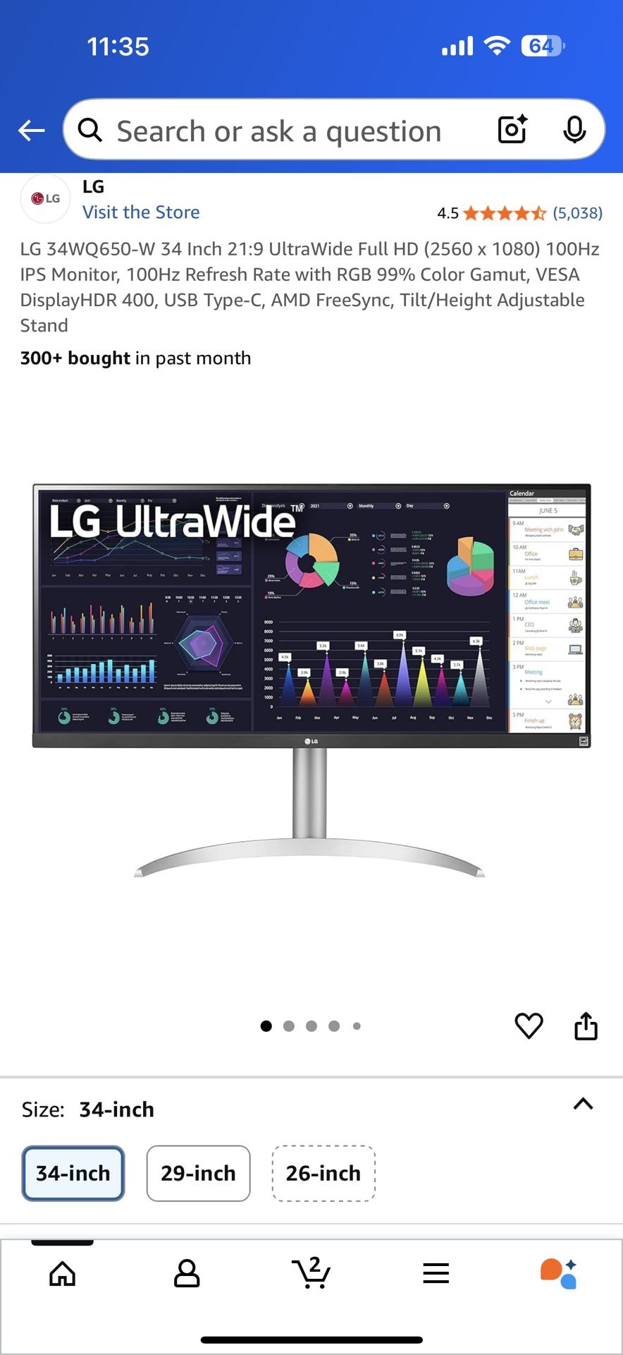 34" LG  ULTRAWIDE  Monitor