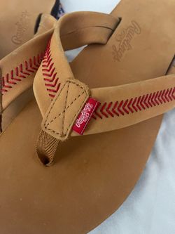 MLB Rawlings NWT Men's Baseball Stitch Nubuck Leather XL 12-13 Sandals Rf50000-204