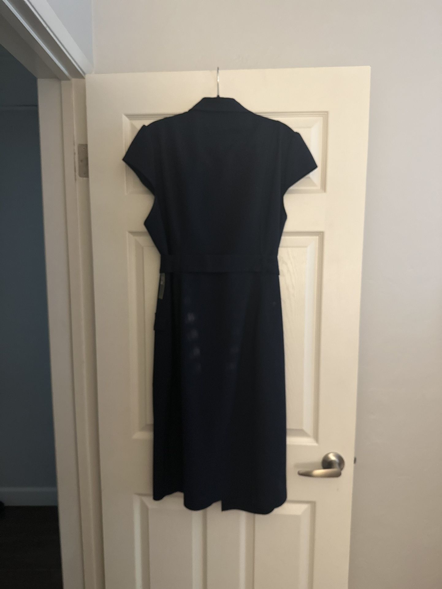 New York and Co blue zipper dress