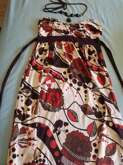 Brown and beige dress