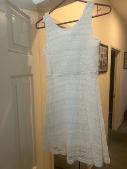Girls White Lace Dress - Size: 10/12