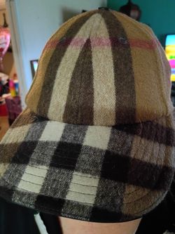 Burberry Wool Checked Baseball Cap