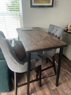 High top table and chairs