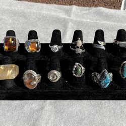 Sterling Silver Rings And Rocks 