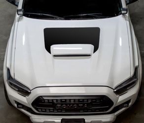 TRD Toyota Tacoma truck Pro Scoop Hood Decal, made in USA, black matte color wrap, 7yr High Quality, waterproof, easy instal
