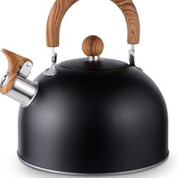 Whistling Tea Kettle for Stovetop, Surgical-Grade Stainless Steel Tea pot Kettles with Stay-Cool Ergonomic Handle, 2.6 Quart Rapid Boiling Teapot for 