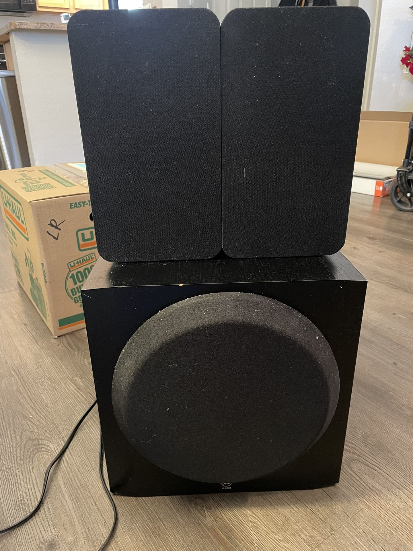 Insignia powered speakers and Yamaha powered subwoofer