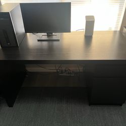 Malm Black Desk 