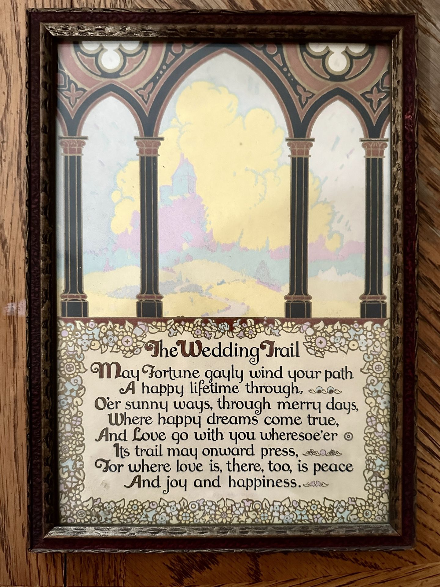 Vintage Framed “The Wedding Trail” Art Deco