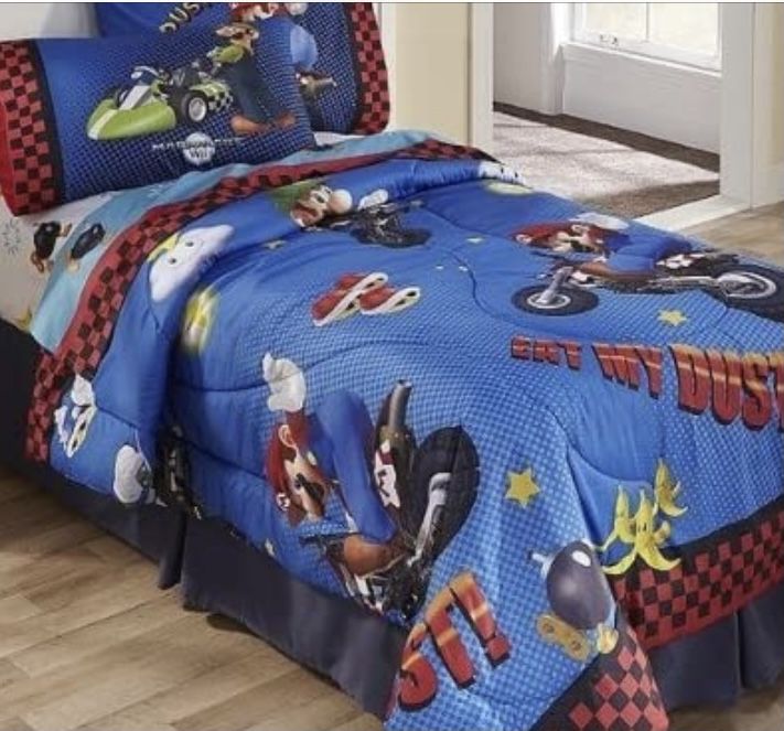 Super Mario Kart Eat My Dust Twin Bedding Set
