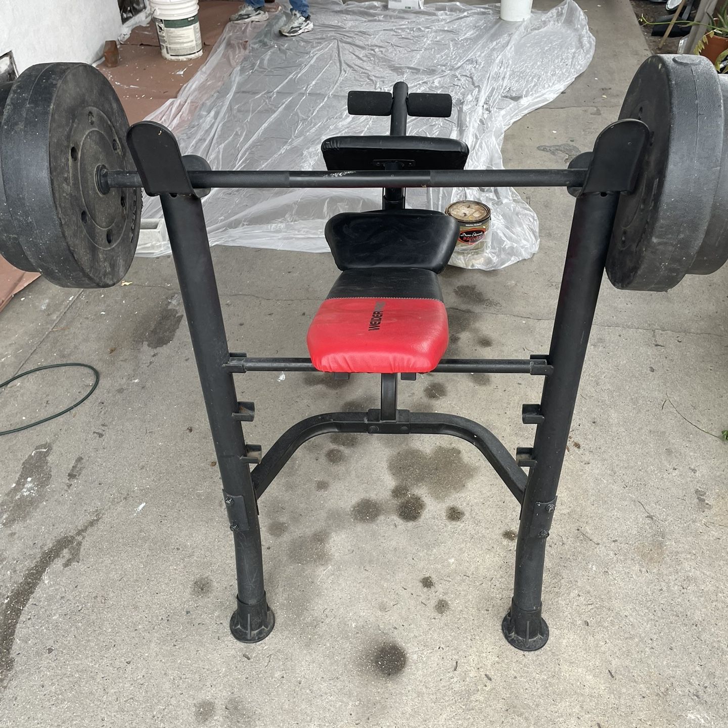 Weider Pro 265 Standard Bench with 80 Lb. Vinyl Weight Set for Sale in Los Angeles CA OfferUp