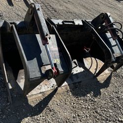 Grapple Bucket 74” Heavy Duty Commercial Bucket Skid Steer Attachment Bobcat Attachment