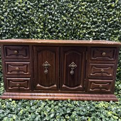 Vintage Japan Wooden Drawer Jewelry Box